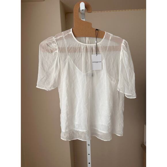 NEW NWT Generation Love Revolve Abella Georgette Blouse White XS - Picture 2 of 4